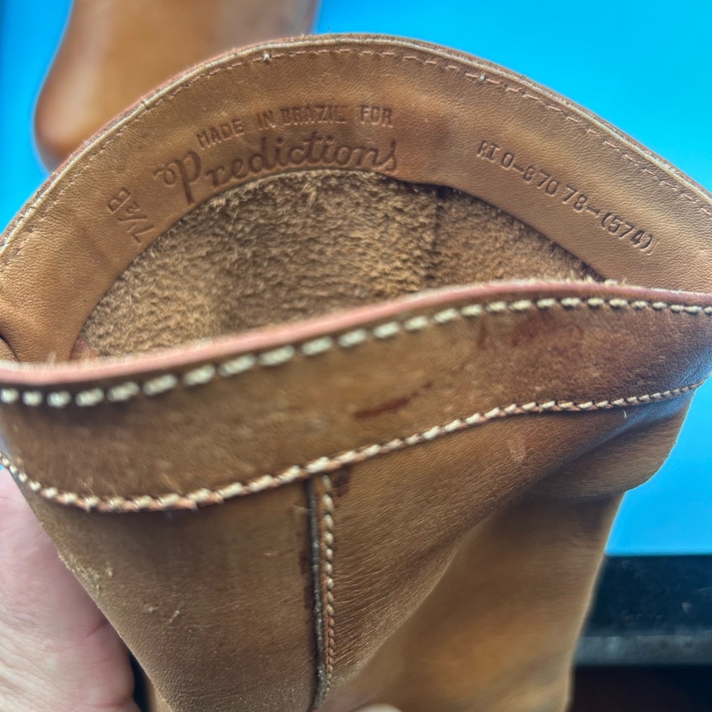 Predictions Camel Leather Boots Vintage - Picture 6 of 8